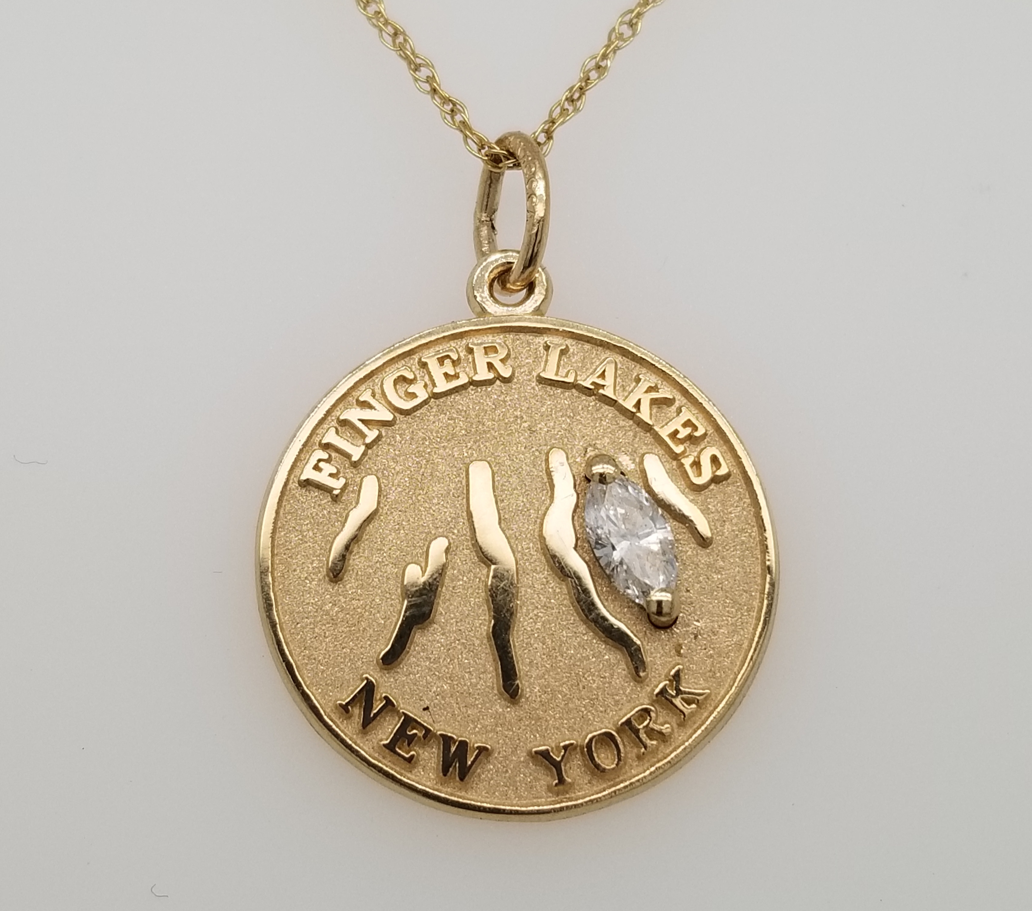 14K YG Finger Lakes Charm 00143600259 14KY Gold Jewelry