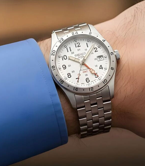 Seiko 5 Sports Field GMT SSK059 White Dial Automatic Watch