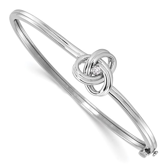 Sterling Silver Love Knot Bangle Bracelet 001-610-02343