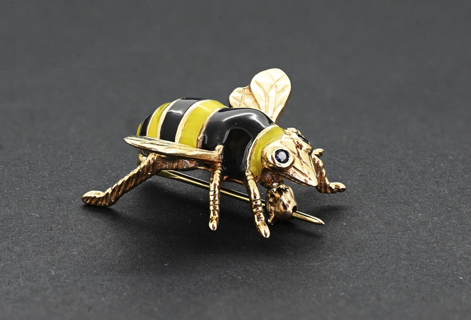 Bumble Bee Pin 001-450-00060 14KY Estate Accessories Colonial