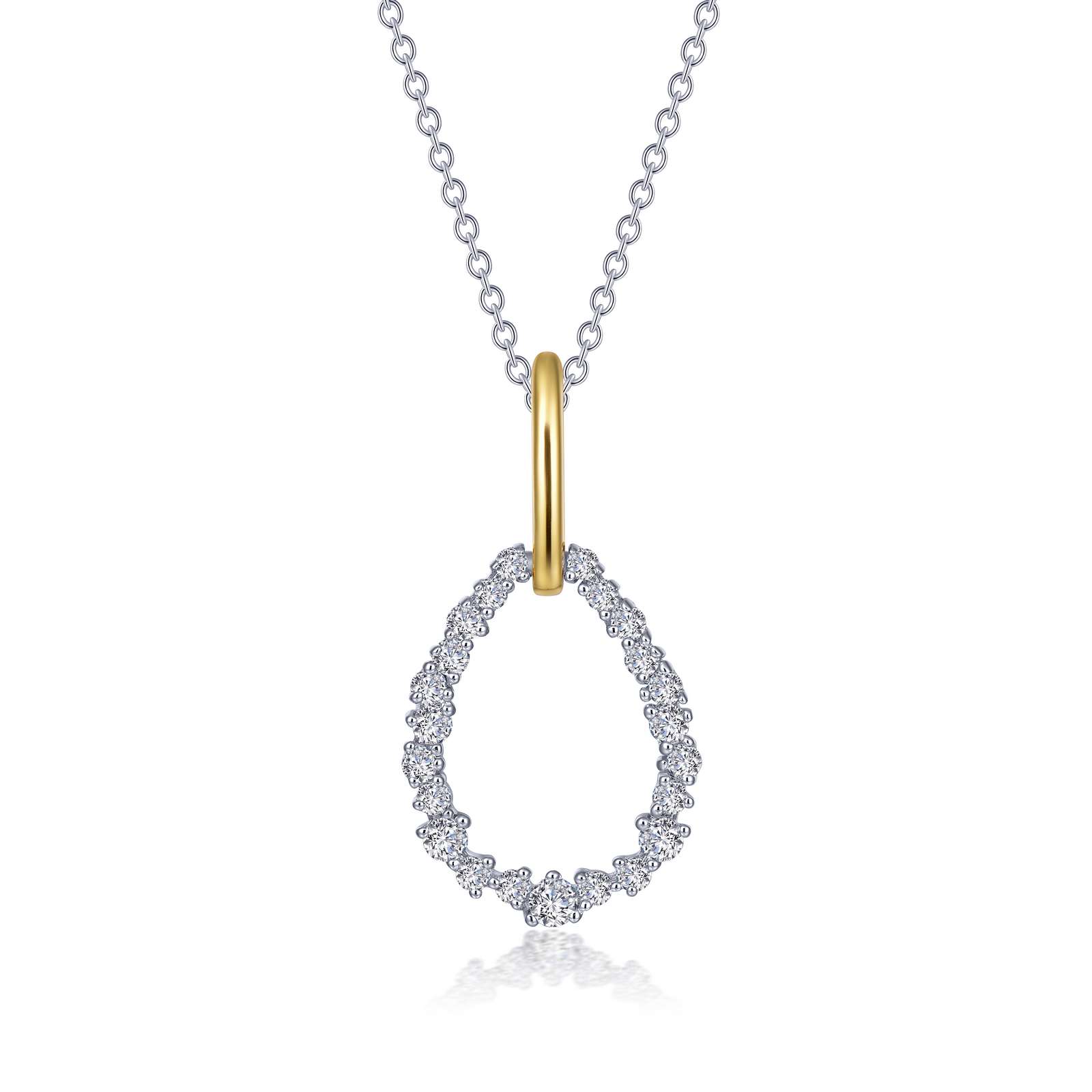 Lafonn Open Pear Shaped Pendant Necklace 001 670 Conti Jewelers Endwell Ny