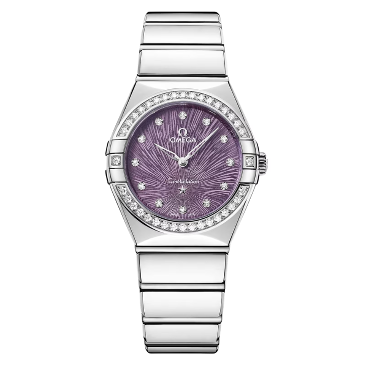 Omega Constellation Quartz Purple Dial Timepiece