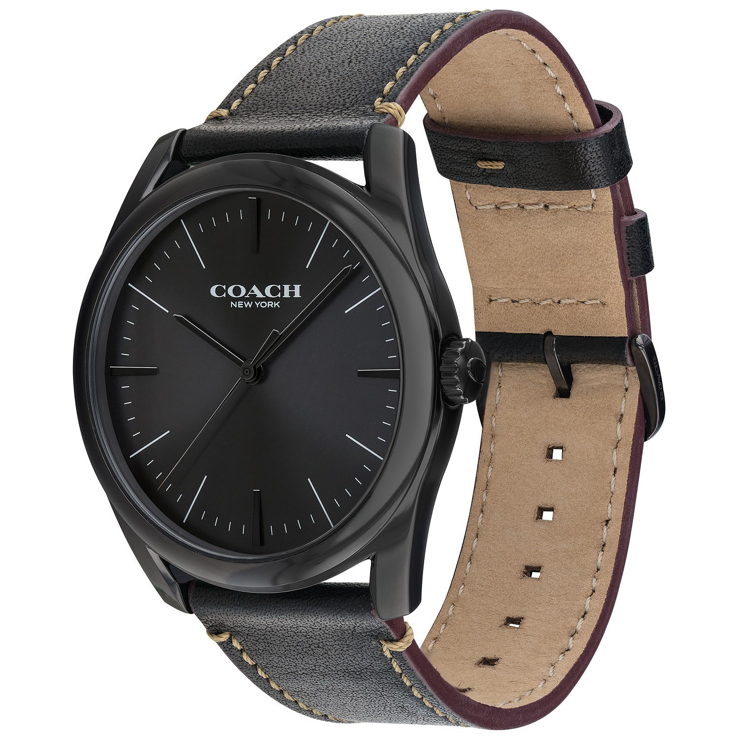 Men's coach watch leather band clearance