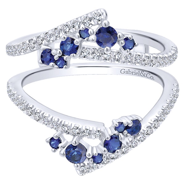 White Gold Sapphire Diamond Band
