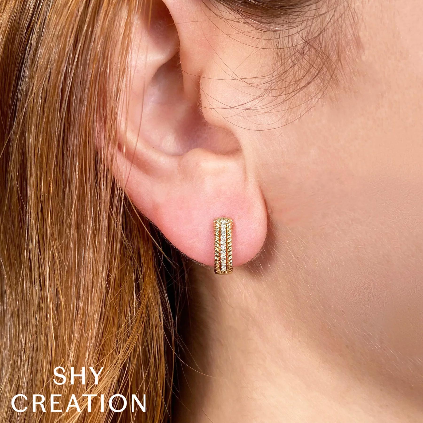 Shy Creation 14k Wide Hoop Earrings | 13mm 001-150-01531