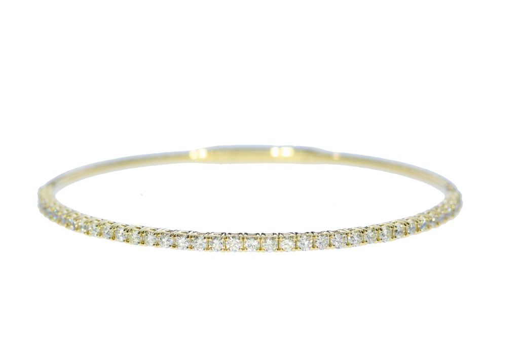 Yellow Gold Flexible Diamond Bangle Bracelet 002 170 00240 David Scott Fine Jewelry Panama City Beach Fl