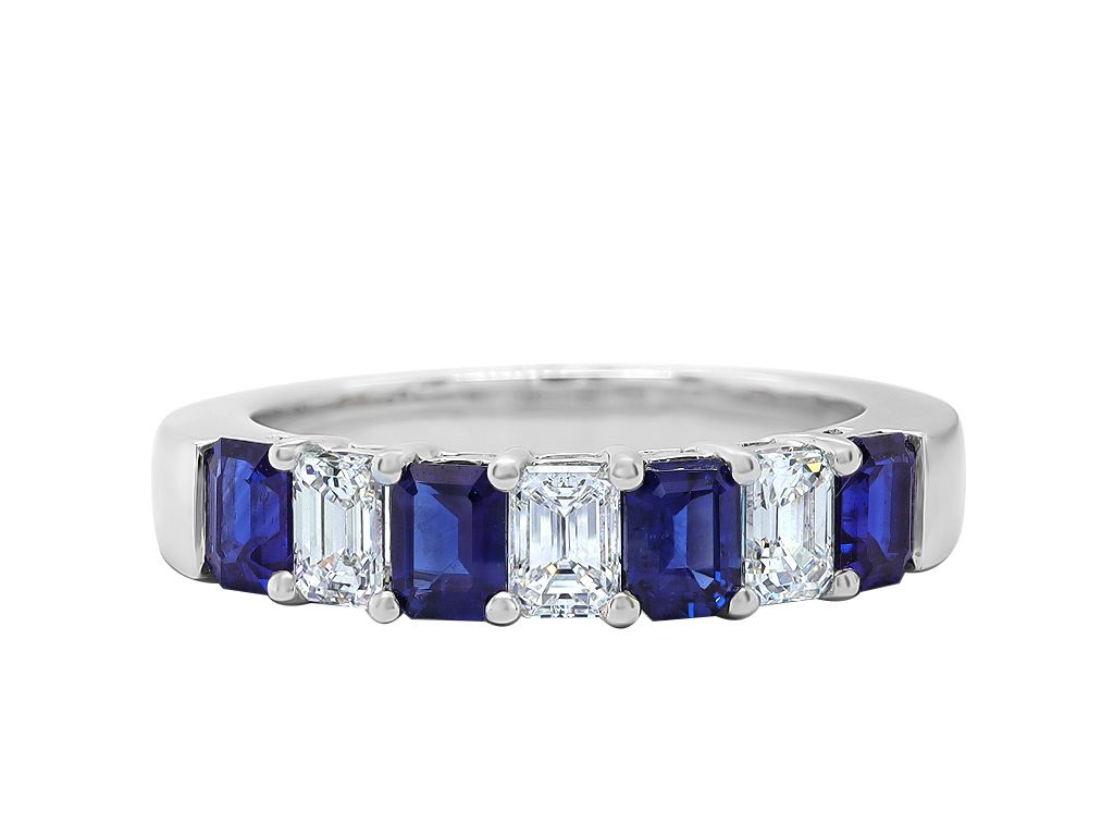 DeScenza Collection Sapphire and Diamond Band DeScenza Diamonds