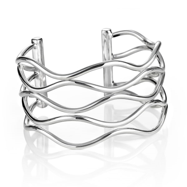 Zina Sterling Zina Silver Wavy Cuff Bracelet 001-610-00022