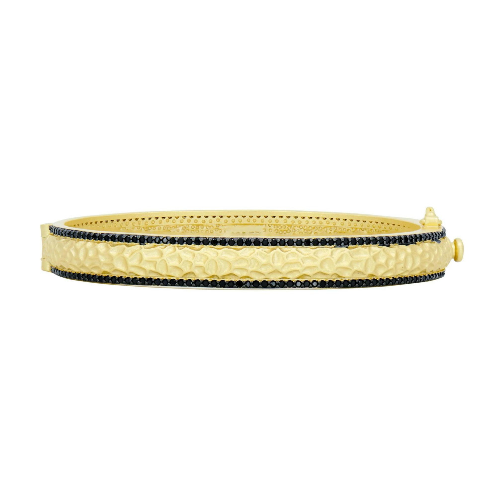 Frieda Rothman Gold Tone Pavé Skinny Bangle Bracelet/ NEW/ never worn Freida Rothman Signature Thin Pave Hinge Bangle | Neiman Marcus main image 2
