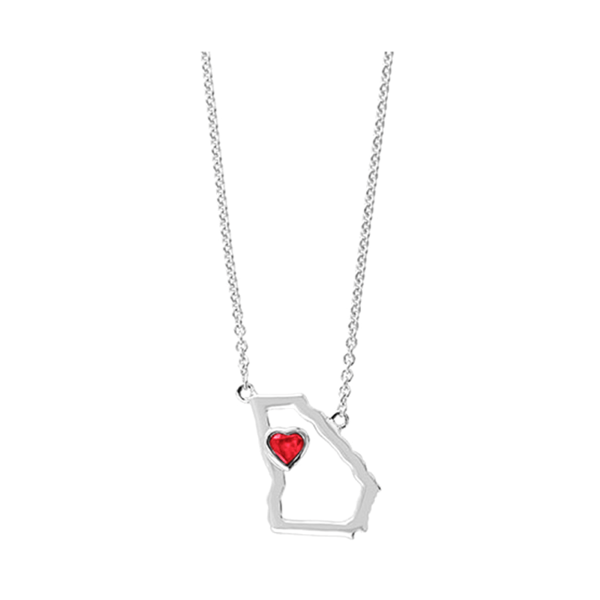 Ruby heart necklace silver cheap