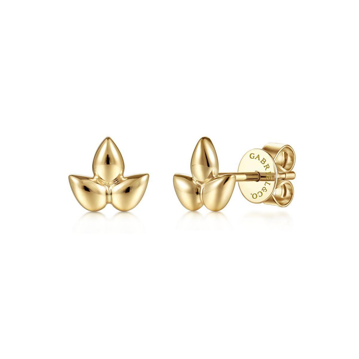 Gold Earrings 001-425-00028 14KY - Diamonds by Johar