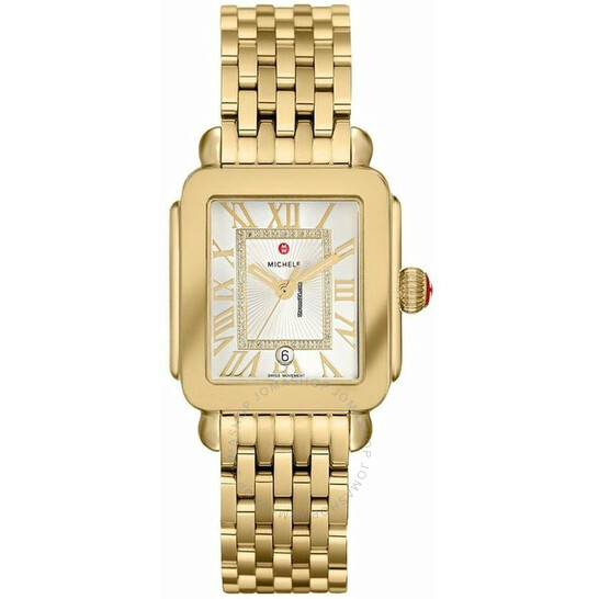 MICHELE Deco Madison Mid 18K Gold Diamond Dial Watch St  display picture 2