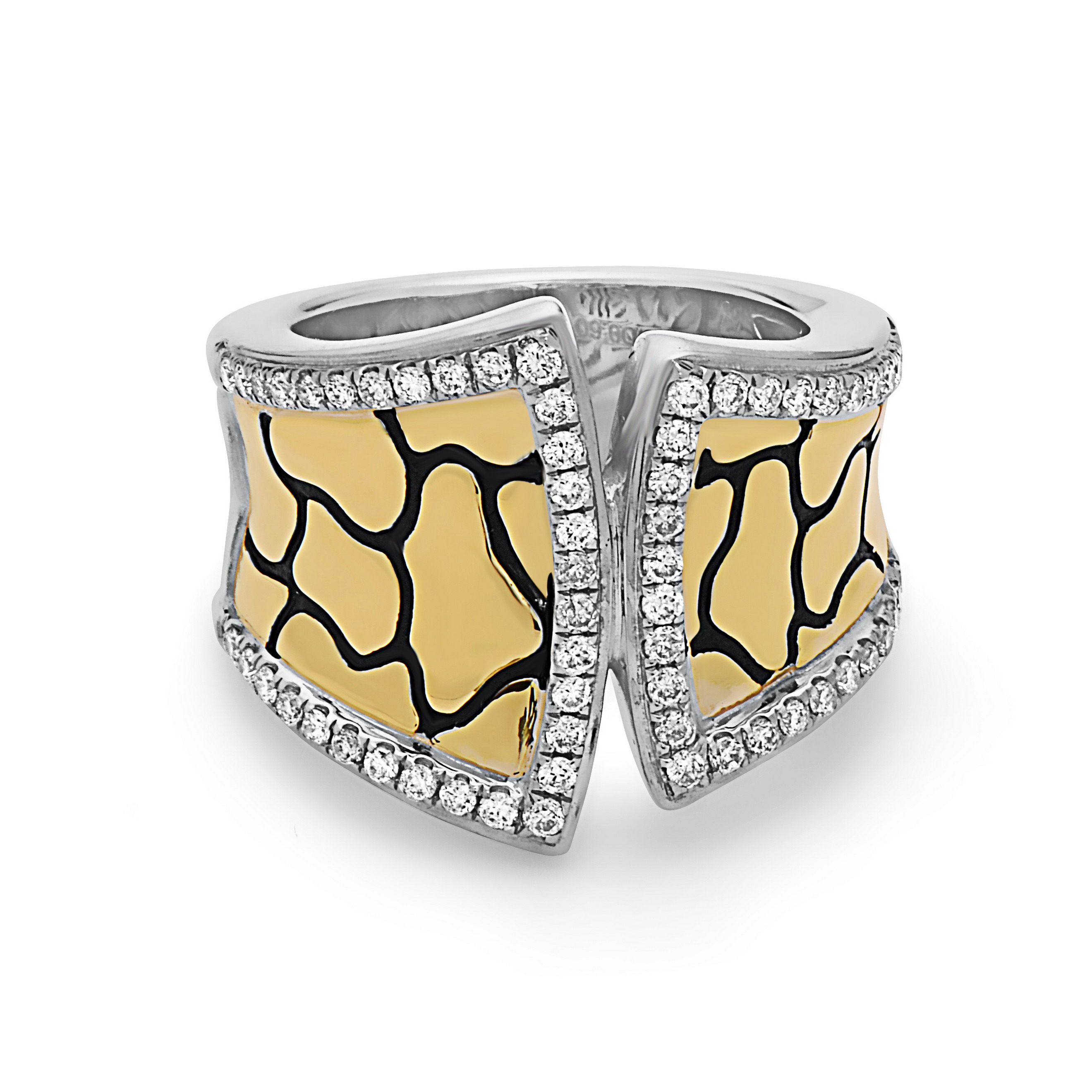 Sterling Silver 18K Yellow Gold Diamond Python Ring St