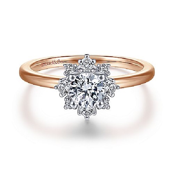 Gabriel Co Rose Gold Diamond Halo Engagement Ring Mounting Style Er14661r2t44jj Dickinson Jewelers Dunkirk Md