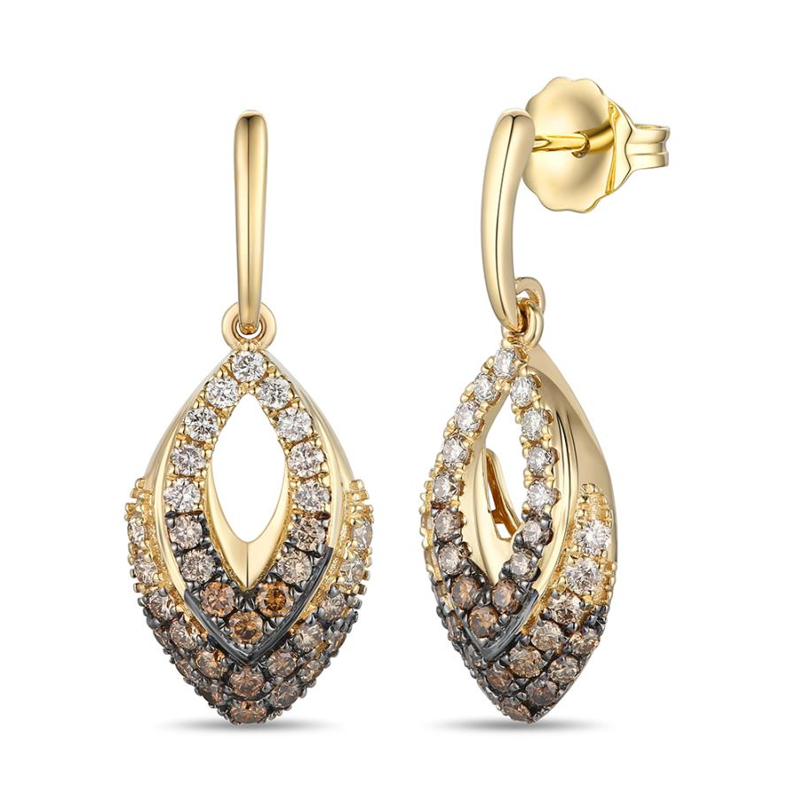 14Kt Yellow Gold Le Vian Chocolate Ombré Diamonds Drop Earr