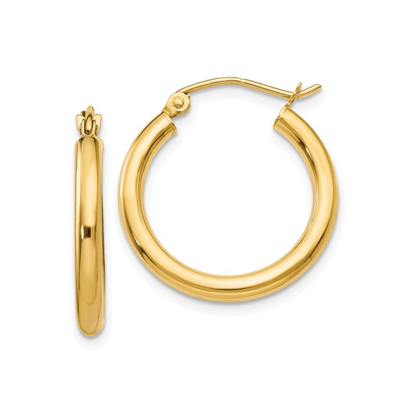 14k Yellow Gold Polished Hoop Earrings 002-425-08223 | Dickinson