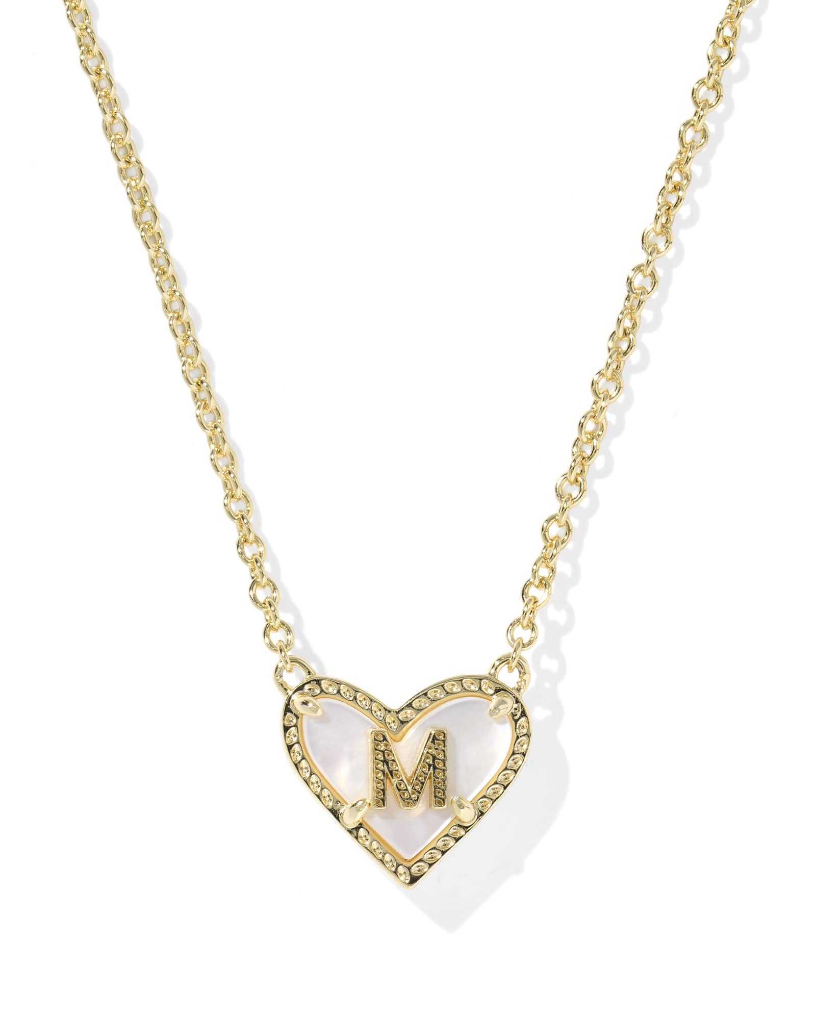 14k Gold Plated Heart Letter Pendant Necklace