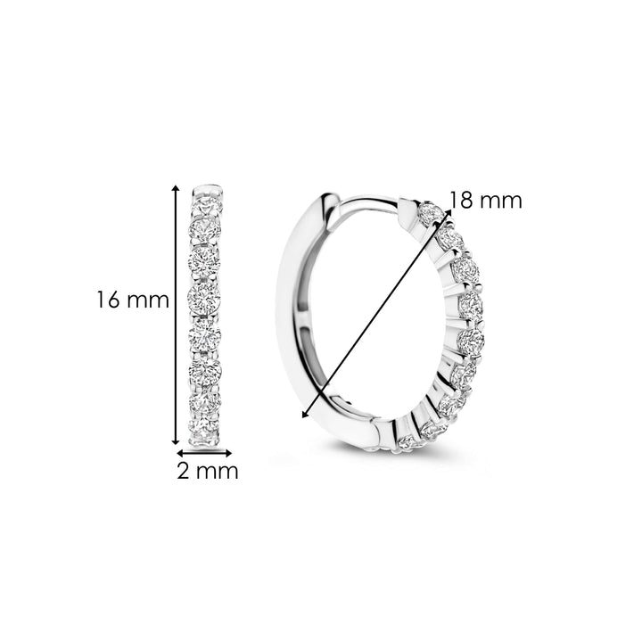 Orecchini Tondi In Argento Sterling 925 Con Zirconi - Unisex Hip Hop - Lau-fashion 10016