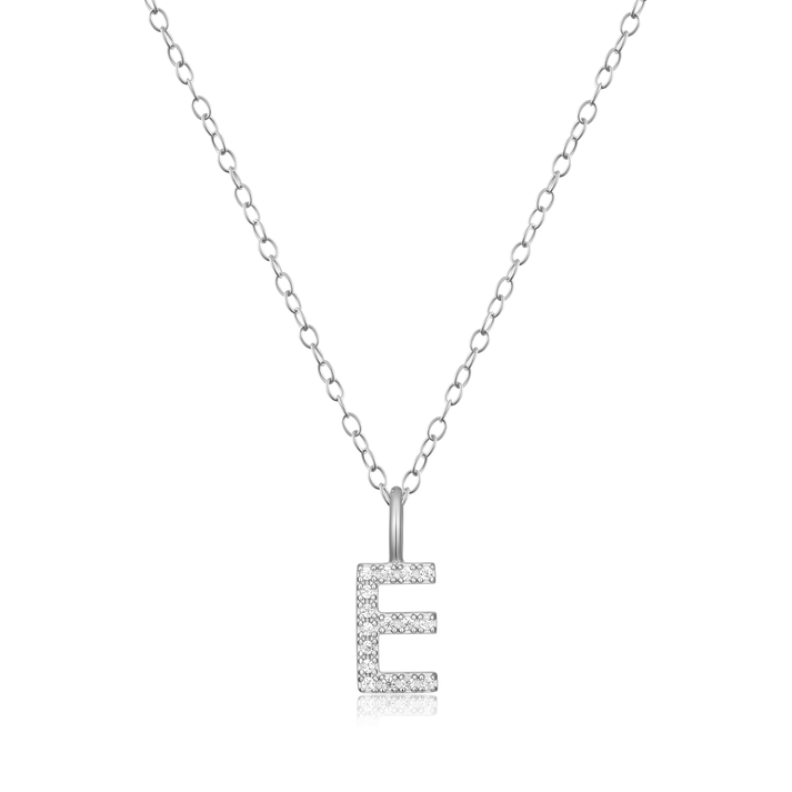 thumbnail interactive-video image 1 of NSG Custom Letter Pendant – Lab Grown Diamonds, Rhodium Plated 925 Silver (Men's) 1 of 2