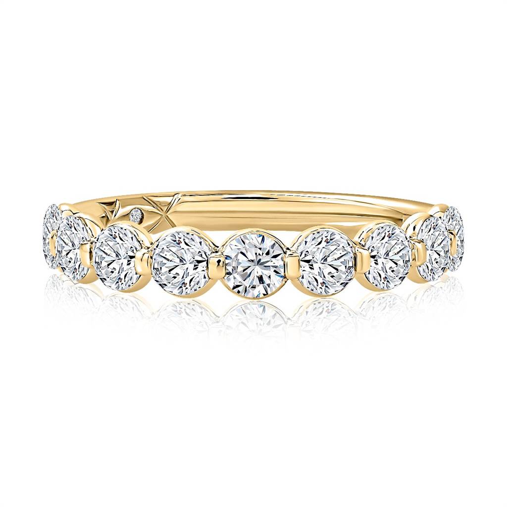 Yellow 14 Karat Diamond Wedding Band