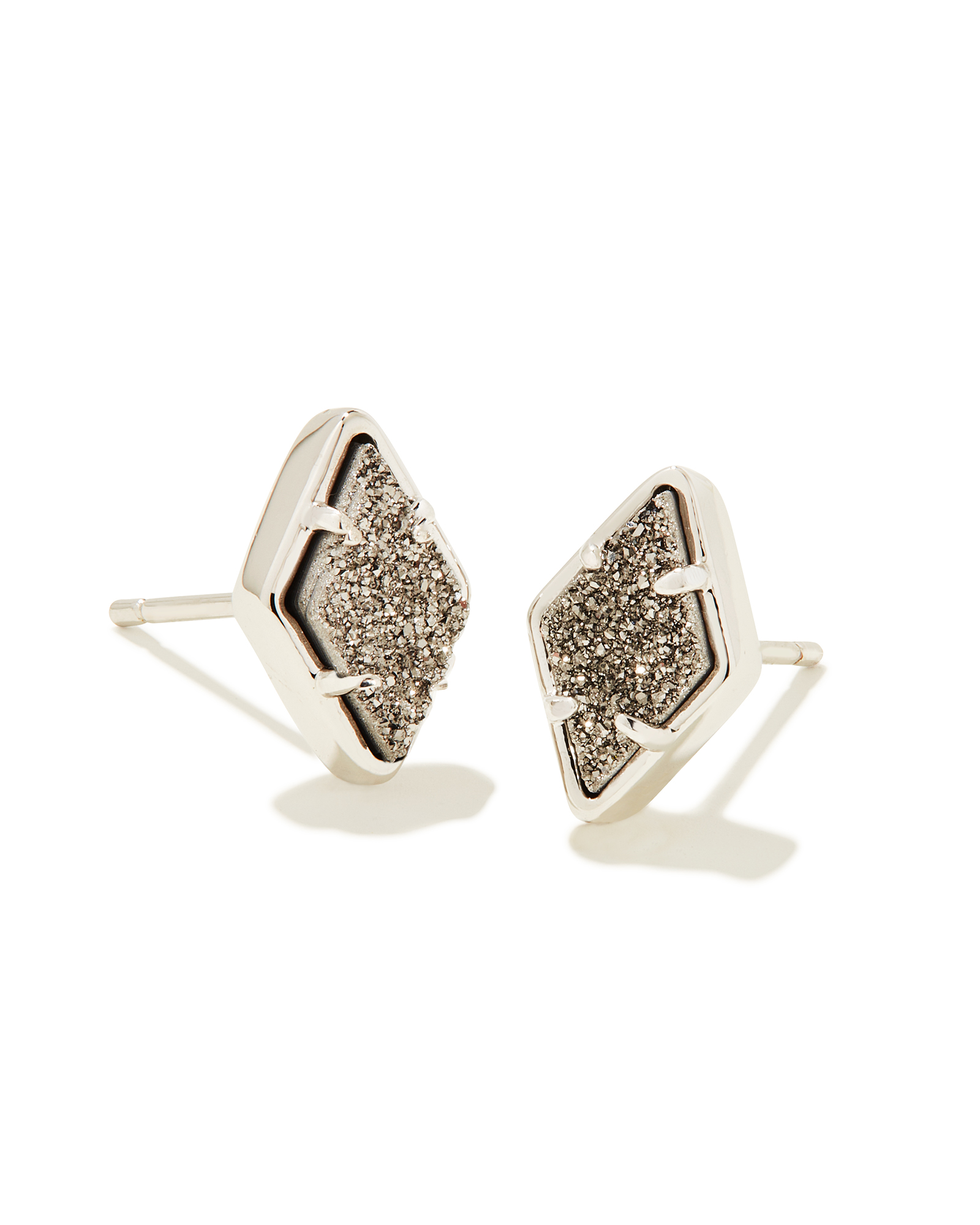Kinsley White Rhodium Plated Stud Earrings