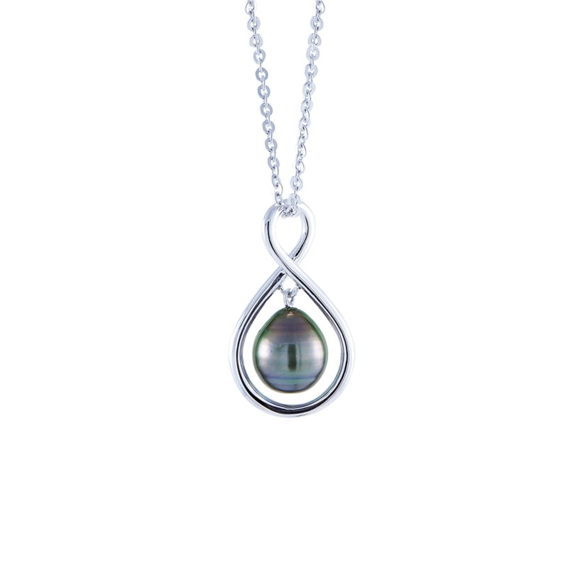 silver tahitian pearl necklace