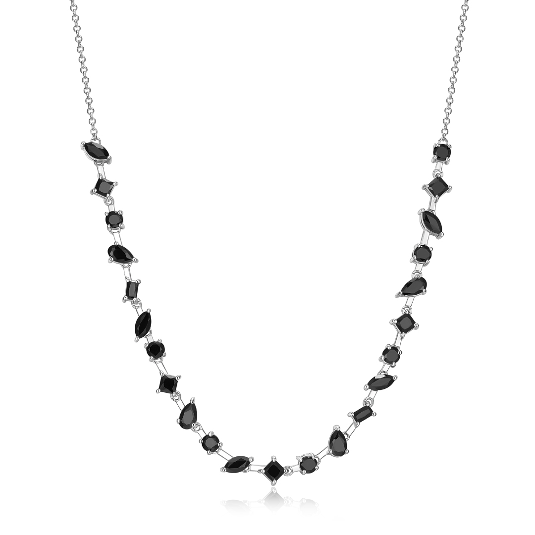Sterling Silver Black Spinel Necklace 001-600-05478 Don's