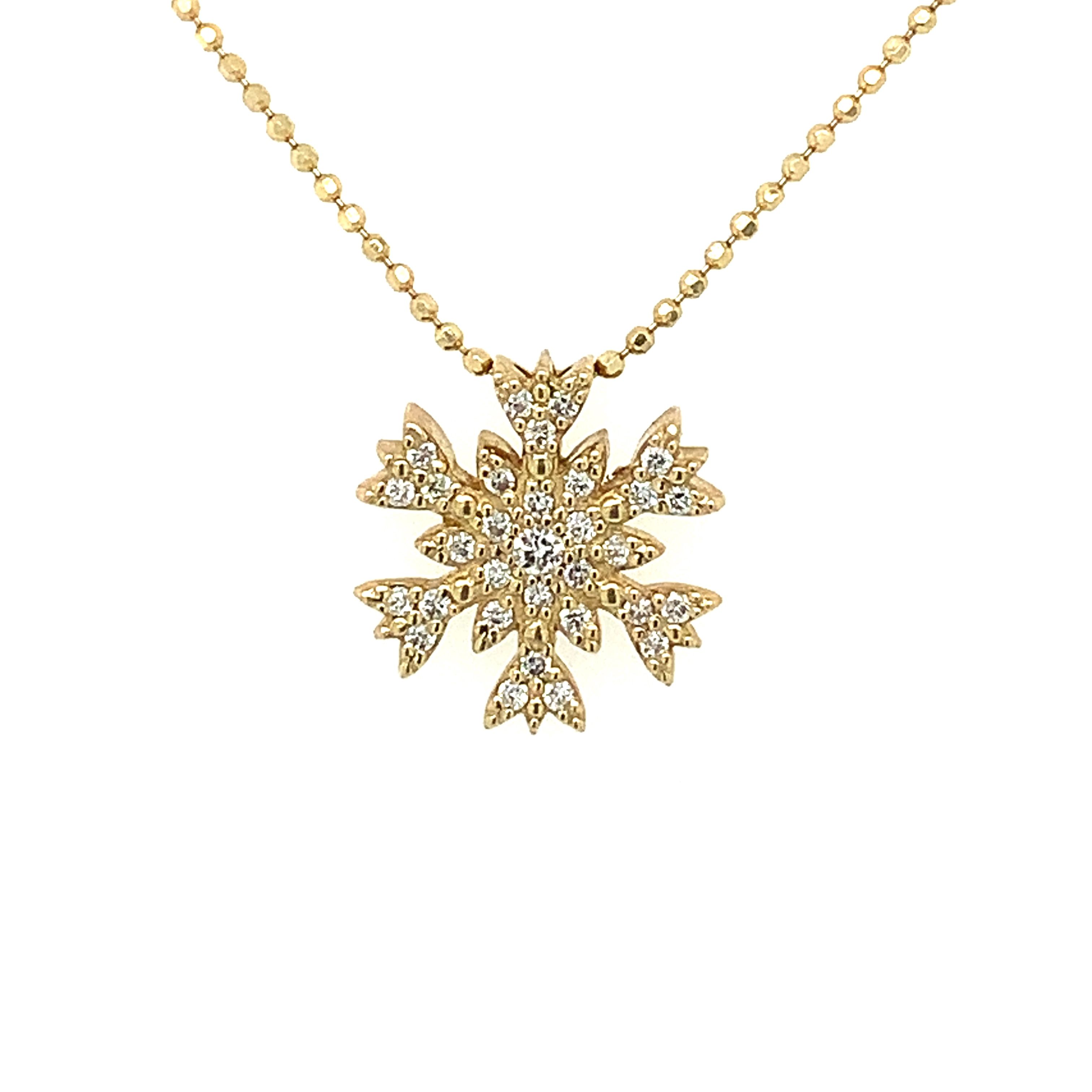 snowflake pendant, 14 Karat Yellow Gold And Diamond Eldorado