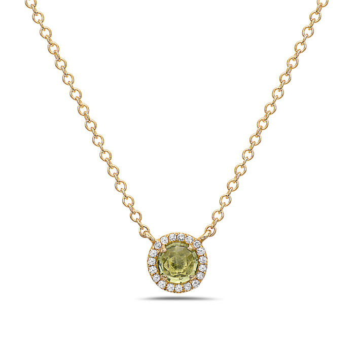 14 Karat Yellow Gold Peridot Necklace 001-030-00660 Elgin's Fine