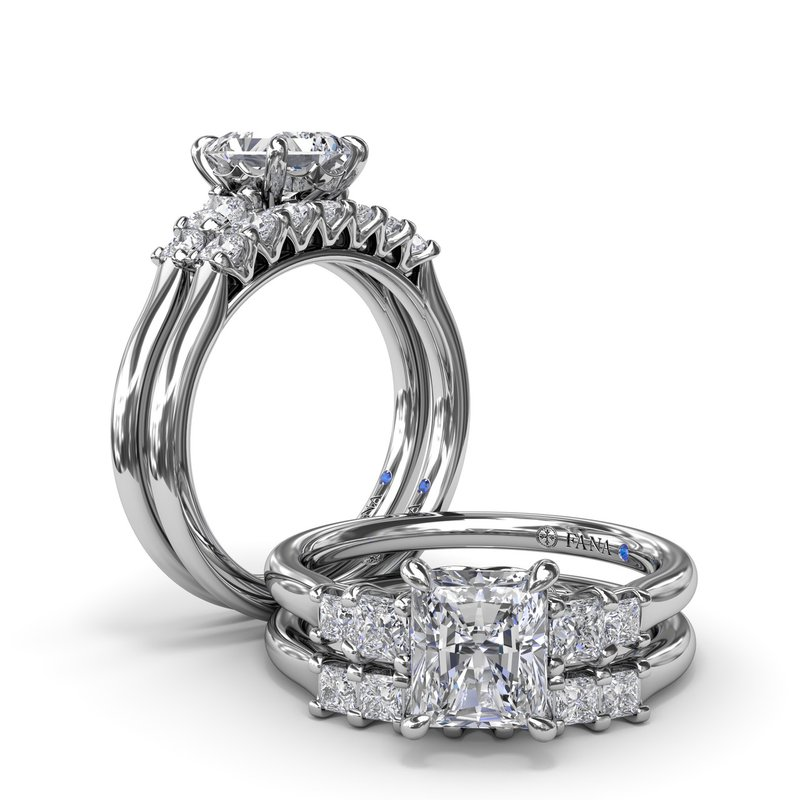 Princess Solitär Ring 14K Weissgold 4P