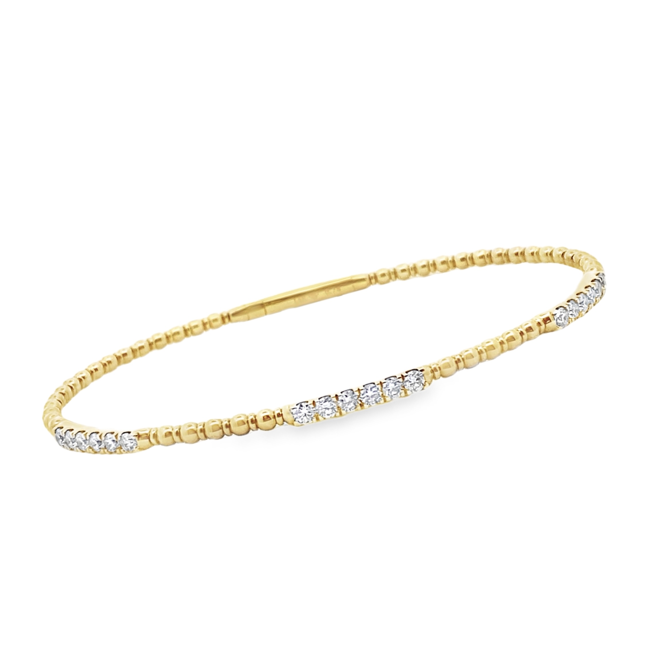 14K Yellow Gold Diamond Bar Flex Bangle 001-140-00485 | Elgin
