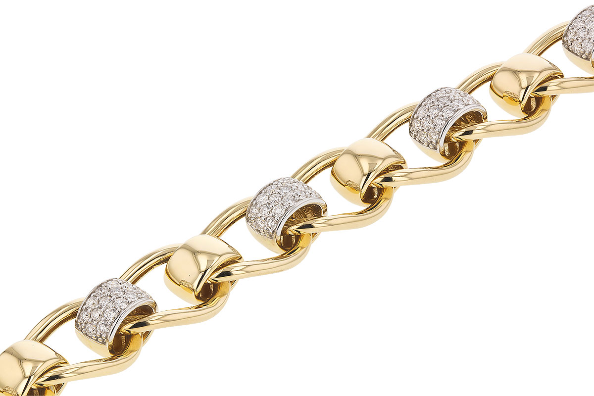 d.i.a.ダイヤ正規品☆バタフライチェーンベルト☆y2k.mcbling. 14K Two-Tone Chunky Gold and Diamond Link Bracelet | Elgin's