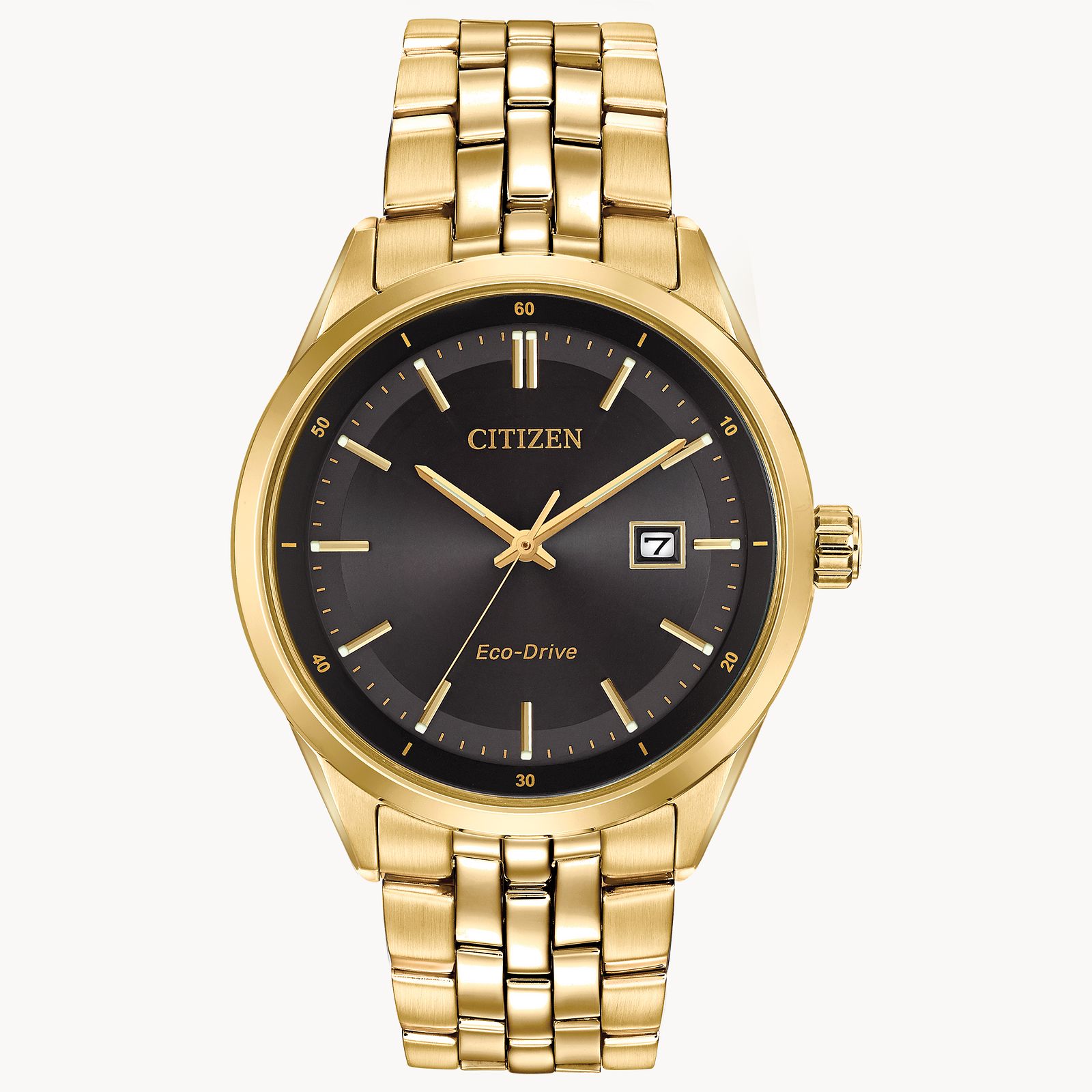 Mens Citizen Eco-Drive Corso Collection Gold Tone Watch