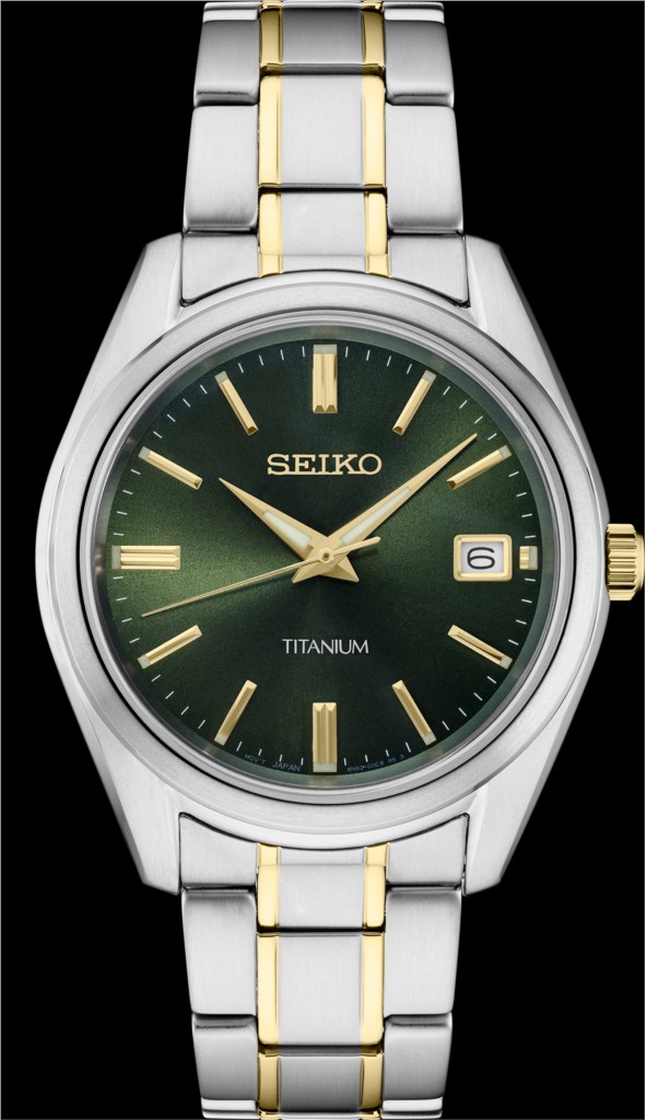 SEIKO TITANIUM 腕時計 メンズ Men's Seiko Essentials Collection Two Tone Titanium Watch