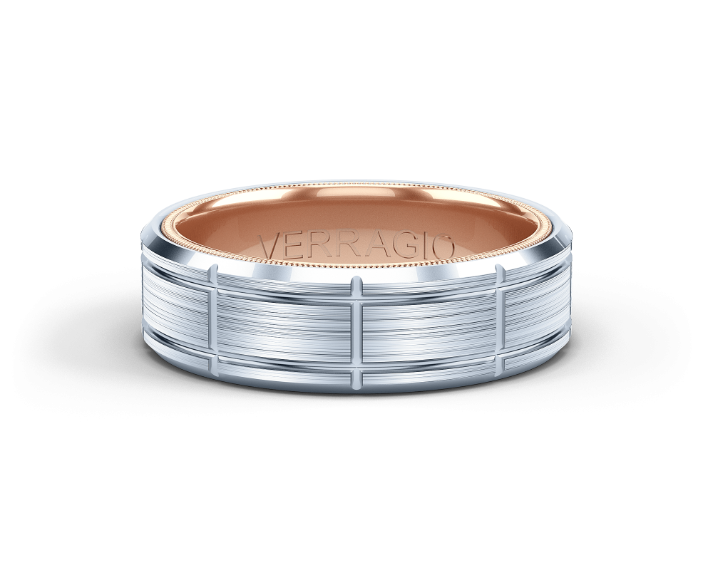 Mens 14K Two Tone Verragio Wedding Band 001-365-00626 Elgin's