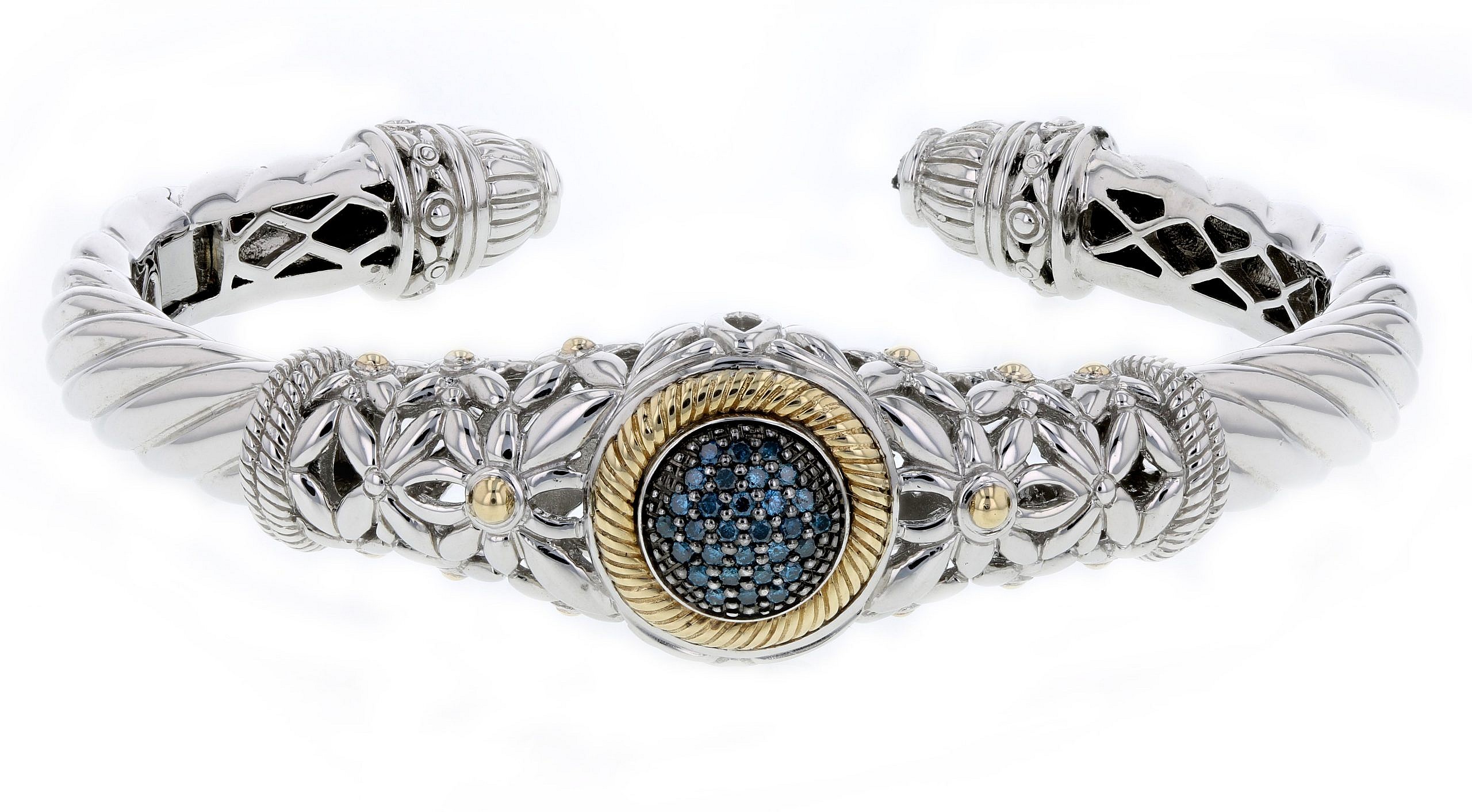 PiyaRo Sterling Silver and Gold Blue Diamond Bracelet Elgin's Fine