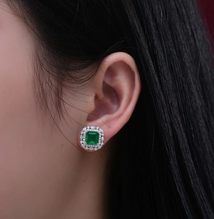 Anna Zuckerman Platinum Finish Crystalline Stud Earrings Elgin's