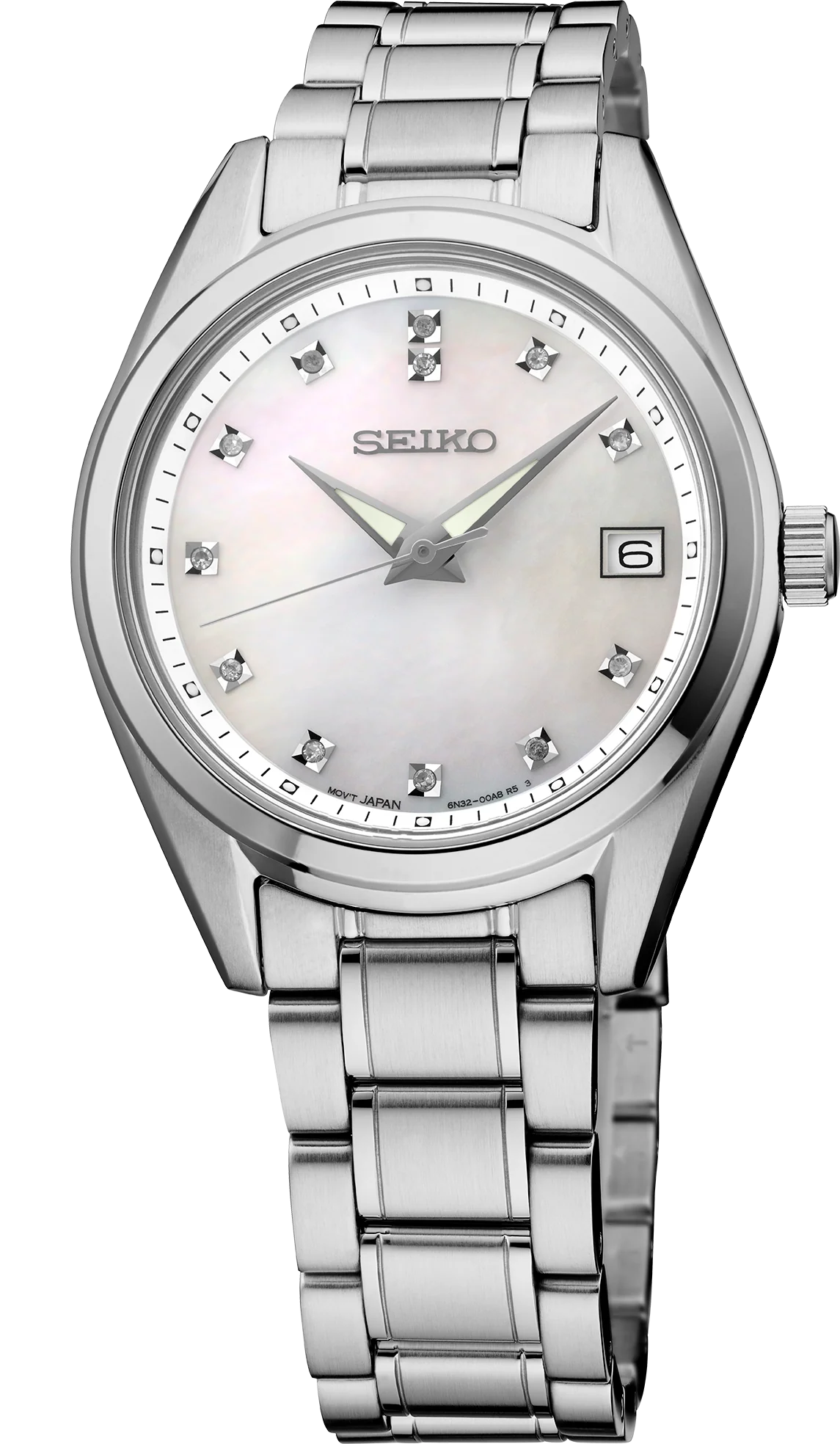 Seiko | Women’s Diamond & Mother of Pearl Watch Seiko Diamond SUR579 Mother-of-Pearl 32mm Ladies Quartz Watch main image 2