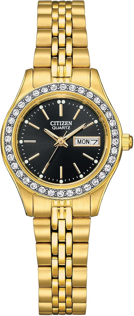 CITIZEN Women\'s Dress Watch, Stainless Steel Bracelet with Crystals, Day Date, Amazon.com: CITIZEN Ladies main image 4