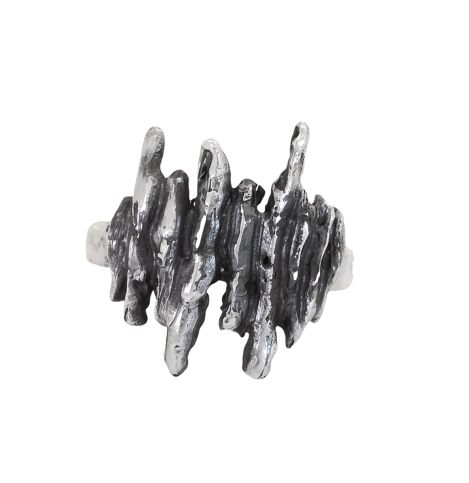 Sterling Silver Brutalist Style Ring Size 9.5 001-620-00507