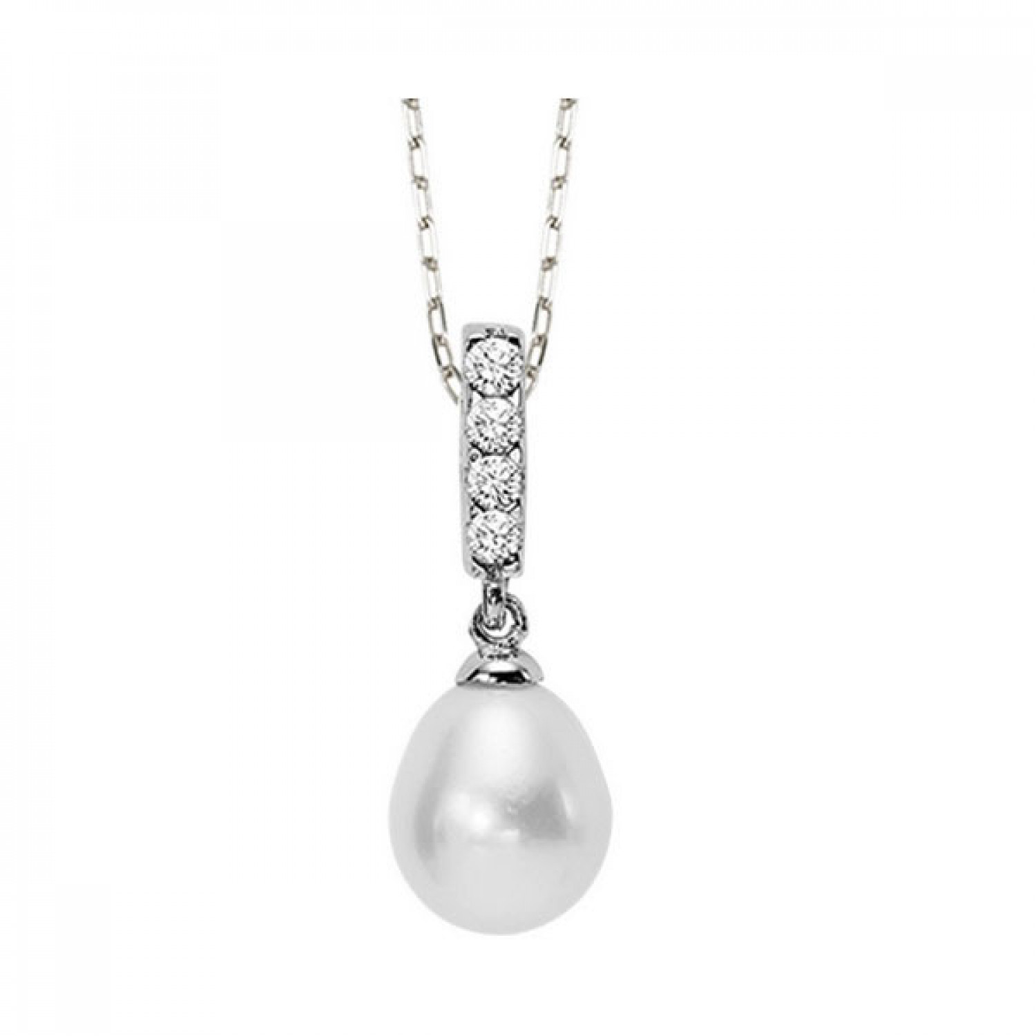 Gems One Sterling Silver Pearl Necklace 001-325-00362