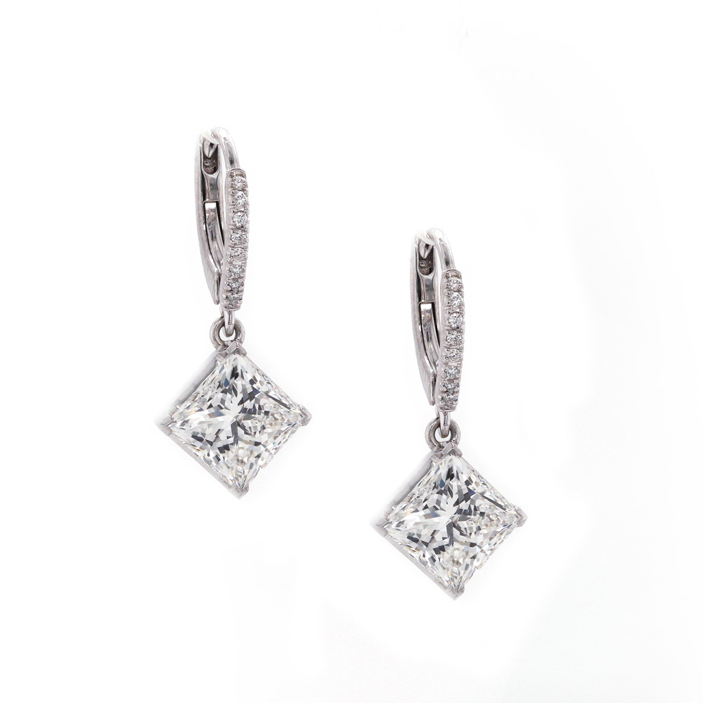 Princess Cut Diamond Drop Earrings 001-220-10856 Campbell Joe