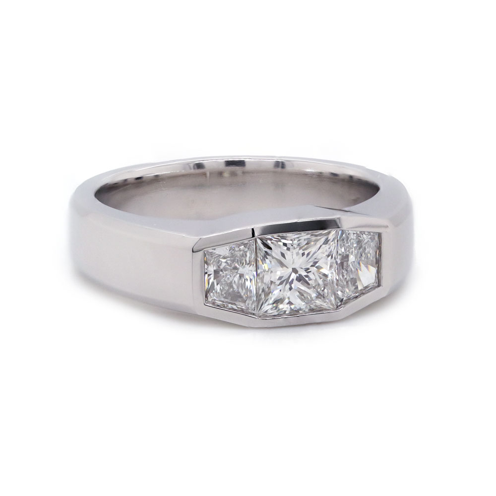Platinum ring with black stone cheap