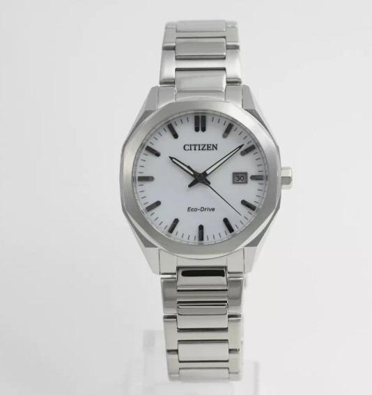 Citizen Eco-Drive octagon Solar Analog White 002-505-2000076