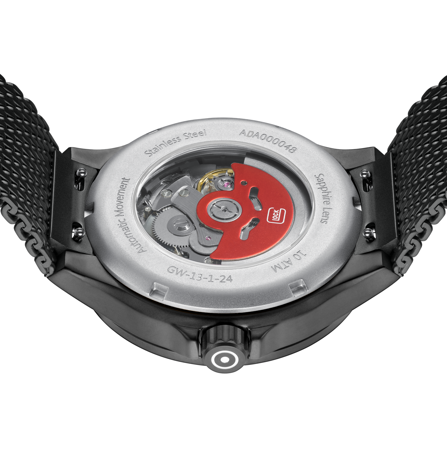 GLOCK Automatic Black Steel Case/Black Mesh Bracelet Watch  display picture 1