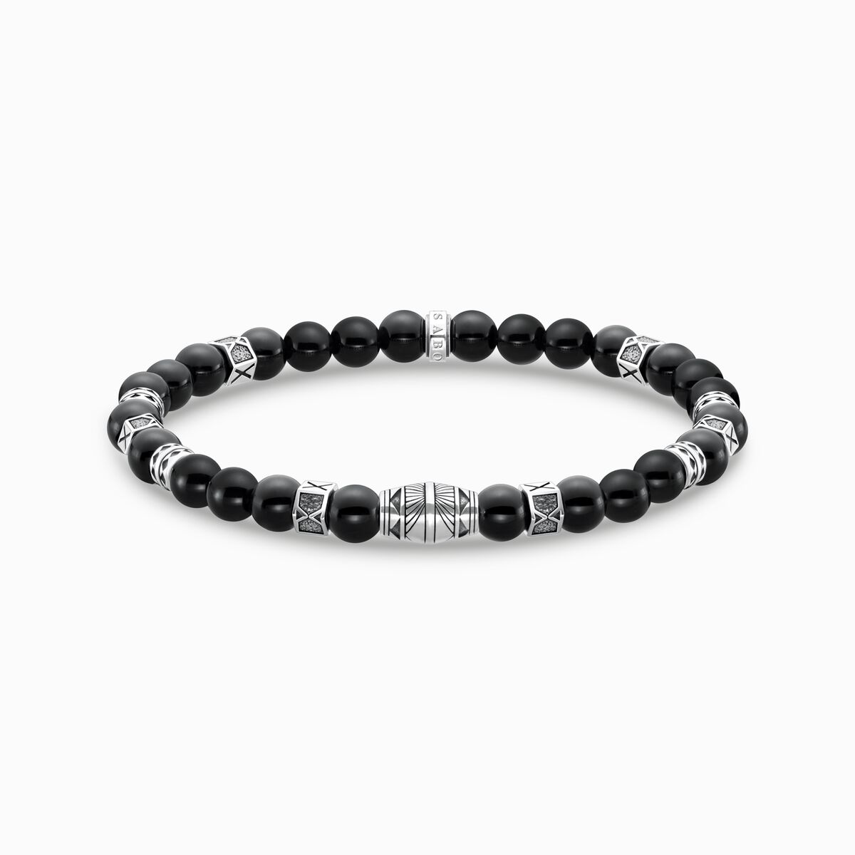Bracelet with black onyx beads silver 001-610-00067 | Frontenac