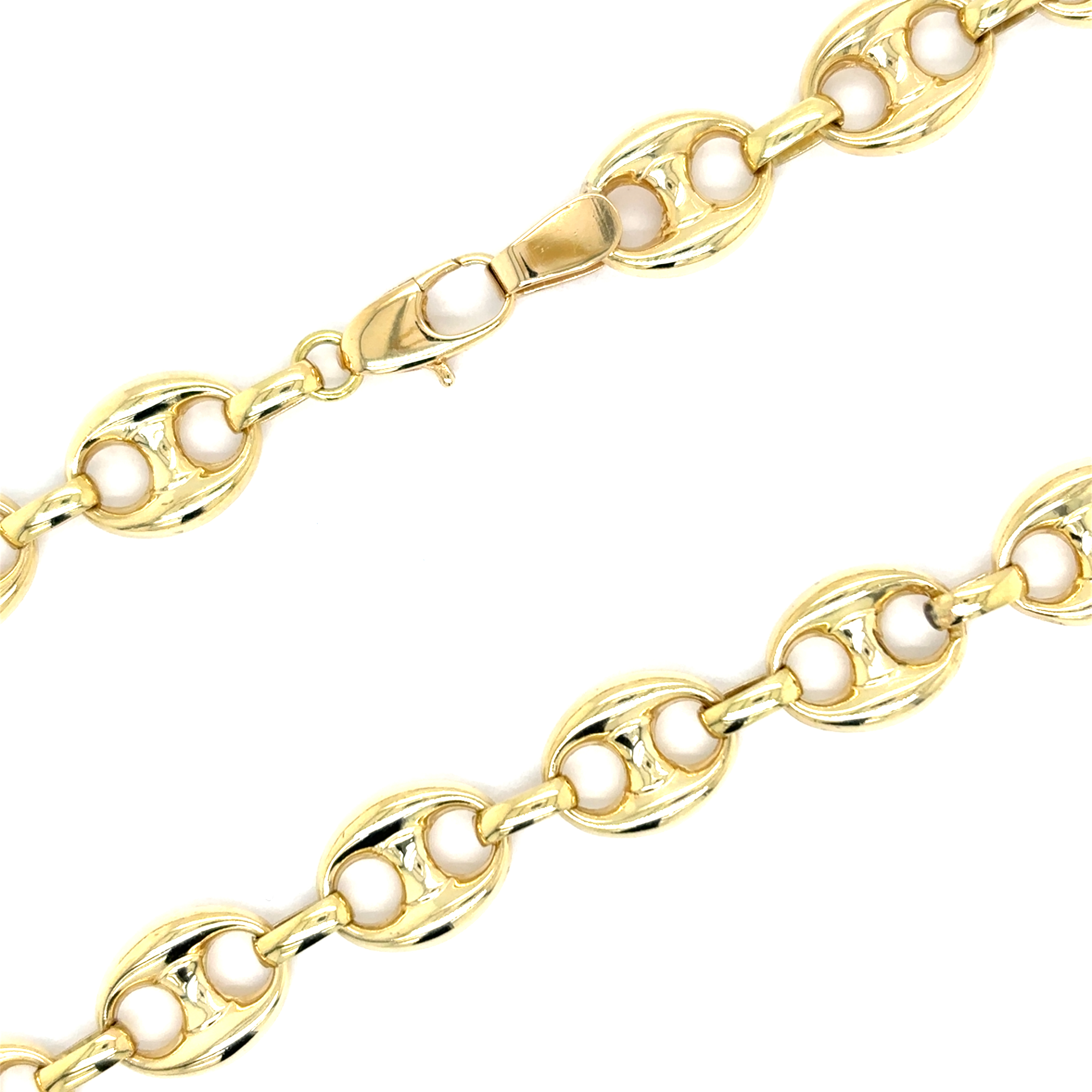 Estate 18K Yellow Gold Puffed Mariner Chain 22