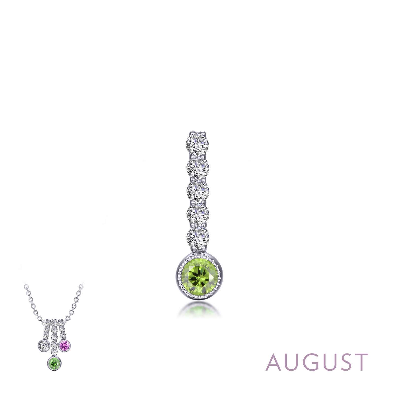 August Birthstone Pendant Simulated Peridot 001-635-01948