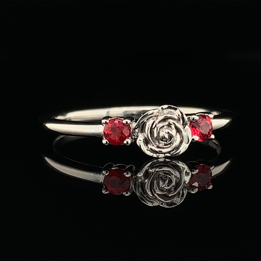 Custom Fire Ruby Rose Ring