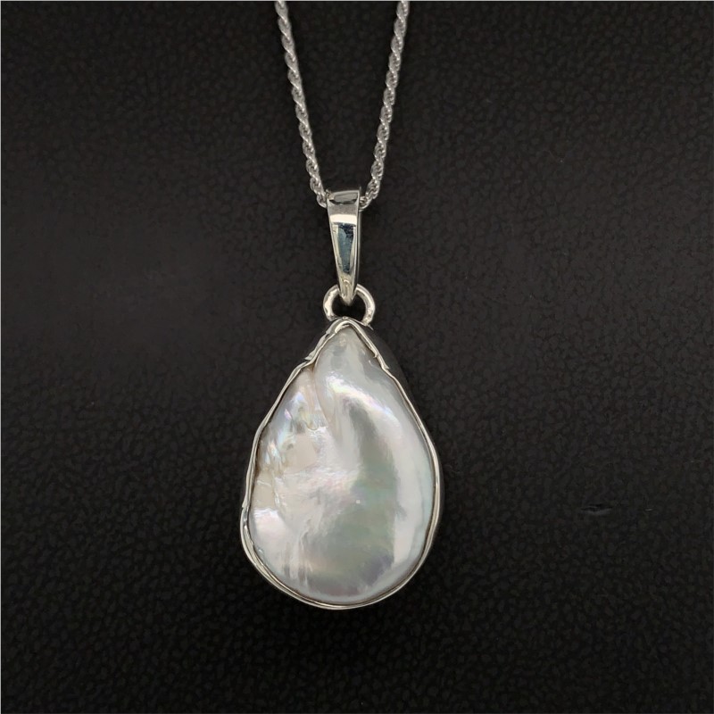 Sterling Silver-Freeform Pearl Pendant Sterling Silver-Freeform Pearl Pendant